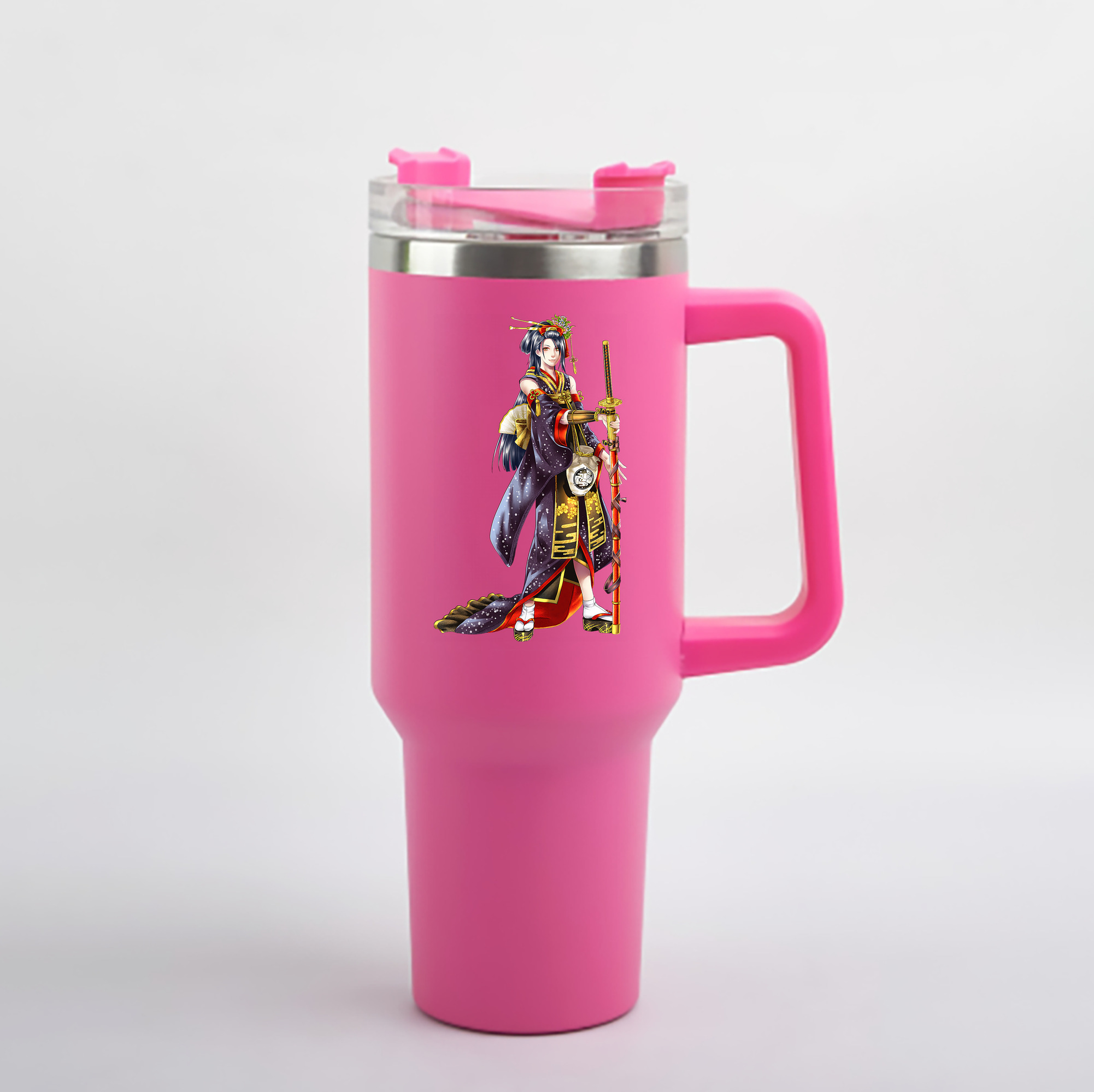 （画像用） 刀剣乱舞 Touken Ranbu 1200mL車用タンブラー - クリスタルステッカー（プラスチックストロー付き）